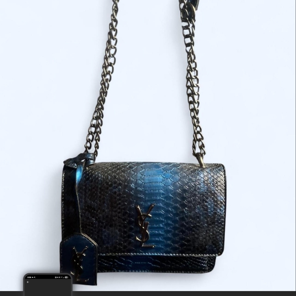 Yves Saint Laurent Black and Blue Women's Bag